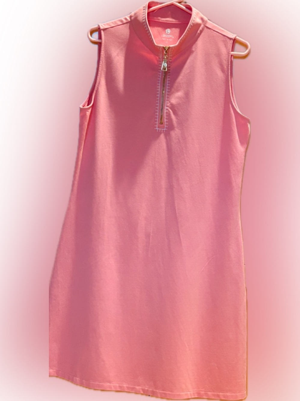 Spartina Serena Half Zip Pink Sleeveless Zip-Up Dress Large - Picture 4 of 12